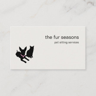 Cartão De Visita Logotipo de Silhueta Moderna de Cuidado de Animais