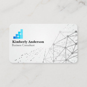 Cartão De Visita Logotipo de Tecnologia Empresarial Fundo de Rede