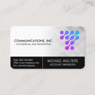 Cartão De Visita Logotipo de Tecnologia Moderna   Início de Comunic