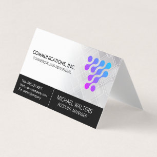 Cartão De Visita Logotipo de Tecnologia Moderna   Início de Comunic
