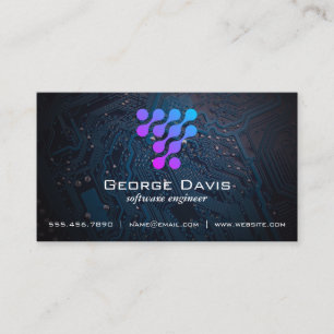 Cartão De Visita Logotipo de Tecnologia Moderna Microchip