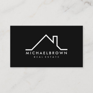 Cartão De Visita Logotipo de Telhado de Casa de Imóveis