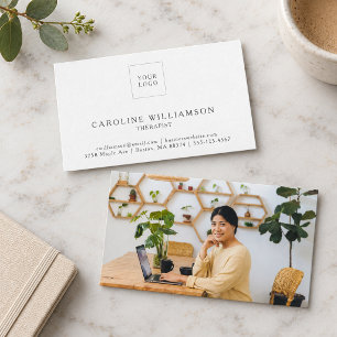 Cartão De Visita Logotipo de Terapeuta Minimalista Moderno Simples 