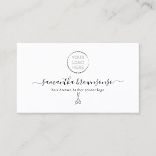 Cartão De Visita Logotipo de tesoura de cabeleireiro barbeiro linha