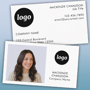 Cartão De Visita Logotipo de Texto de Foto Simples Minimalista
