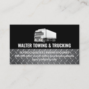 Cartão De Visita Logotipo de Transporte Branco   Acessórios de Aço 