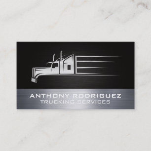 Cartão De Visita Logotipo de Transporte Rodoviário Prata Moderno