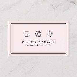 Cartão De Visita Logotipo de Trio de Gemstone Moderno - Cor-de-rosa
