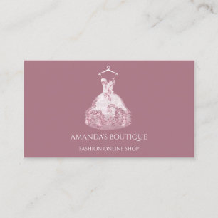 Cartão De Visita Logotipo de vestimenta Boutique Online Compre Rosa