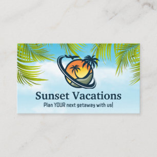 Cartão De Visita Logotipo de viagem Vacinação Tema tropical
