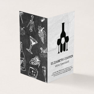 Cartão De Visita Logotipo de vidro de garrafa de vinho   Fundo Marb