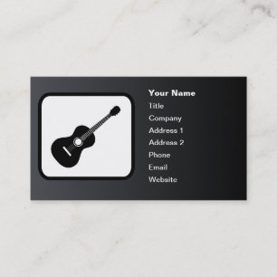 Cartão De Visita Logotipo de violão personalizável preto