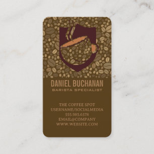 Cartão De Visita Logotipo de Xícara de Café   Loja de Grãos de Café