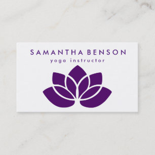 Cartão De Visita Logotipo de Yoga da Flor de Lótus Elegante