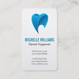 Cartão De Visita Logotipo Dente Azul Odontologia Assistência Mé
