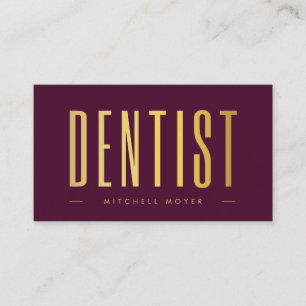 Cartão De Visita Logotipo Dentista Dentista Dentista Burgundy e Dou