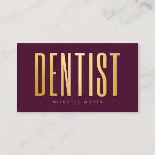 Cartão De Visita Logotipo Dentista Dentista Dentista Burgundy e Dou