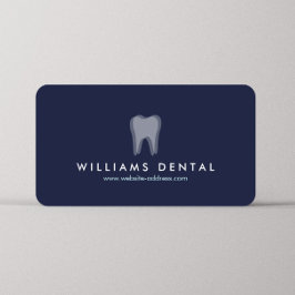 Cartão De Visita Logotipo Dentista Moderno em azul Marinho