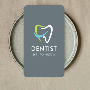 Cartão De Visita Logotipo Dentista Profissional Dentista Código Qr