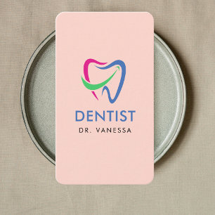 Cartão De Visita Logotipo Dentista Profissional Dentista Código Qr
