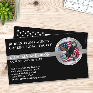 Cartão De Visita Logotipo do Agente de Correções Personalizadas do 