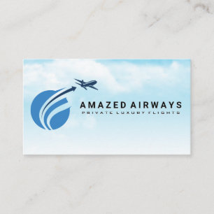 Cartão De Visita Logotipo do avião voador Céu