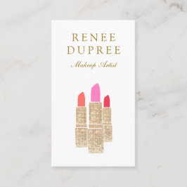 Cartão De Visita Logotipo do Batom para Sequência Artista Makeup