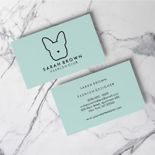 Cartão De Visita Logotipo do Bulldog Francês Frenchie
