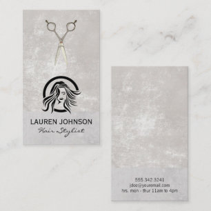 Cartão De Visita Logotipo do cabelo   Tesouras de salão