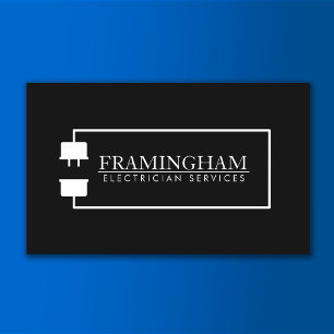 Cartão De Visita Logotipo do cabo de extensão eletricista preto