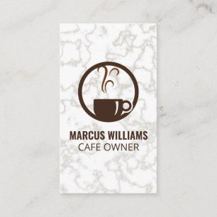 Cartão De Visita Logotipo do café Marble