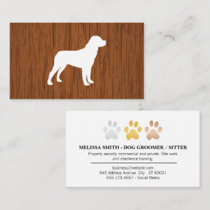 Cartão De Visita Logotipo do cão  Textura de madeira