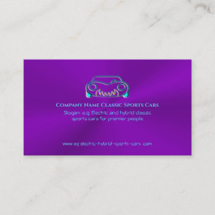 Cartão De Visita Logotipo do carro clássico - Marca azul gelada em