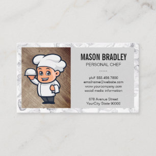 Cartão De Visita Logotipo do Chef   Borda mármore