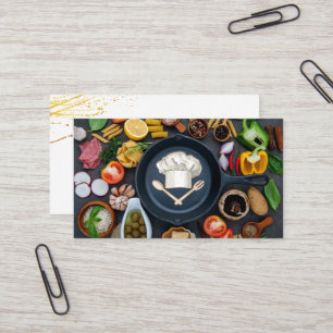 Cartão De Visita Logotipo do Chef Hat   Panfleto   Produtos hortíc