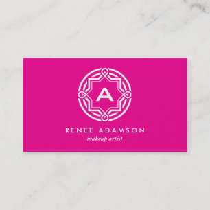 Cartão De Visita LOGOTIPO DO CÍRCULO DECORATIVO COM A SUA Magenta I