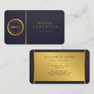 Cartão De Visita Logotipo do círculo profissional Luxe escuro e Dou