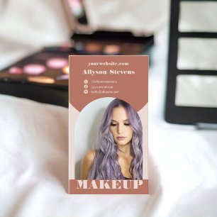 Cartão De Visita Logotipo do código boho foto do boho com maquiagem