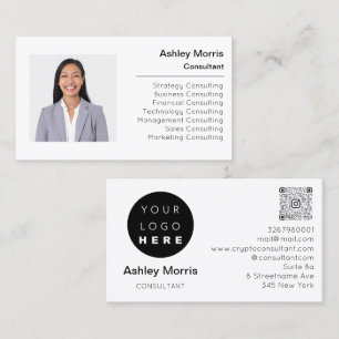 Cartão De Visita Logotipo do código QR - Corporação profissional de