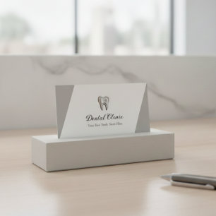 Cartão De Visita Logotipo do Código QR da Clínica Dentária Moderna 
