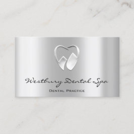 Cartão De Visita Logotipo do Dental Studio Smile Cinza Silver Metál