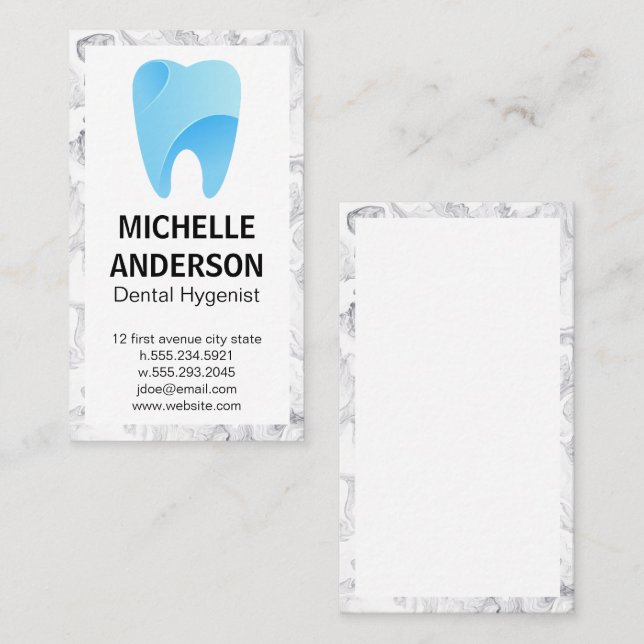 Cartão De Visita Logotipo do dente | Dental (Frente/Verso)