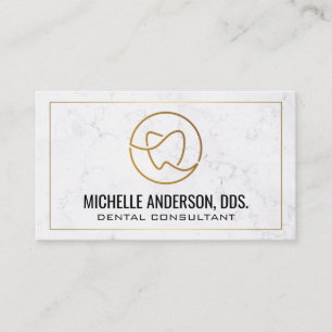 Cartão De Visita Logotipo do dente   Marble