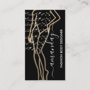 Cartão De Visita Logotipo do Designer de Moda QR Rosa Body Care Dou