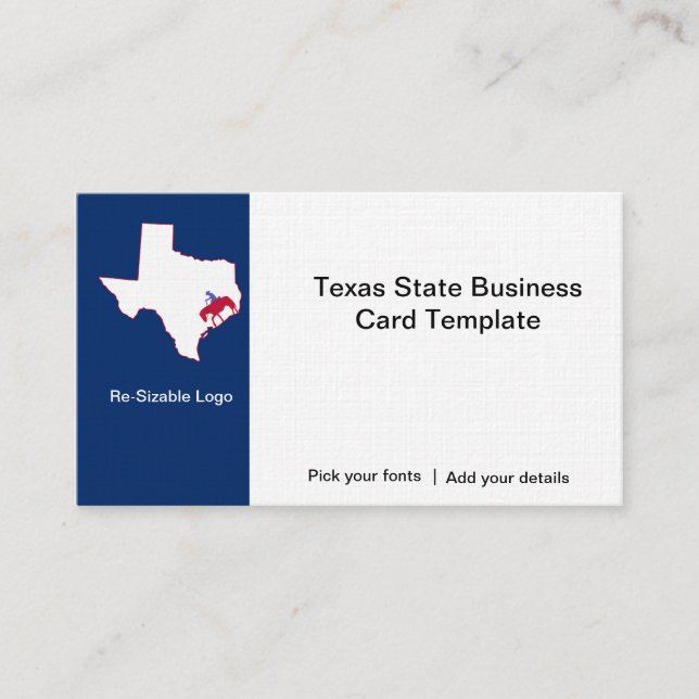 Cartão De Visita Logotipo do estado do Texas (Frente)