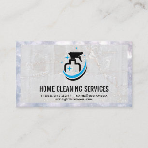 Cartão De Visita Logotipo do frasco de pulverização   Marble e Bo