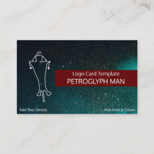 Cartão De Visita Logotipo do Homem de Espaços ou Arte do Homem de P