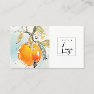 Cartão De Visita Logotipo do Jardim Laranja Moderno Boho Abstrato S