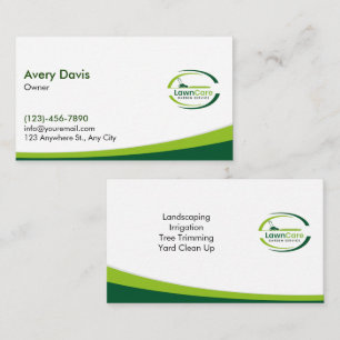 Cartão De Visita Logotipo do Lawn Care Landscaper