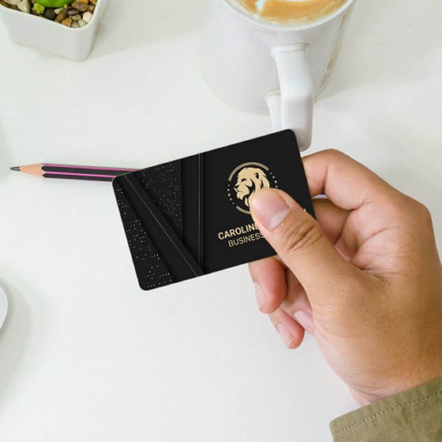 Cartão De Visita Logotipo do Leão do ouro (Criador carregado)